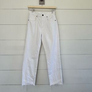 Frame Women’s 24 White Le Original Rumpled Blanc Grind Jeans Button Fly